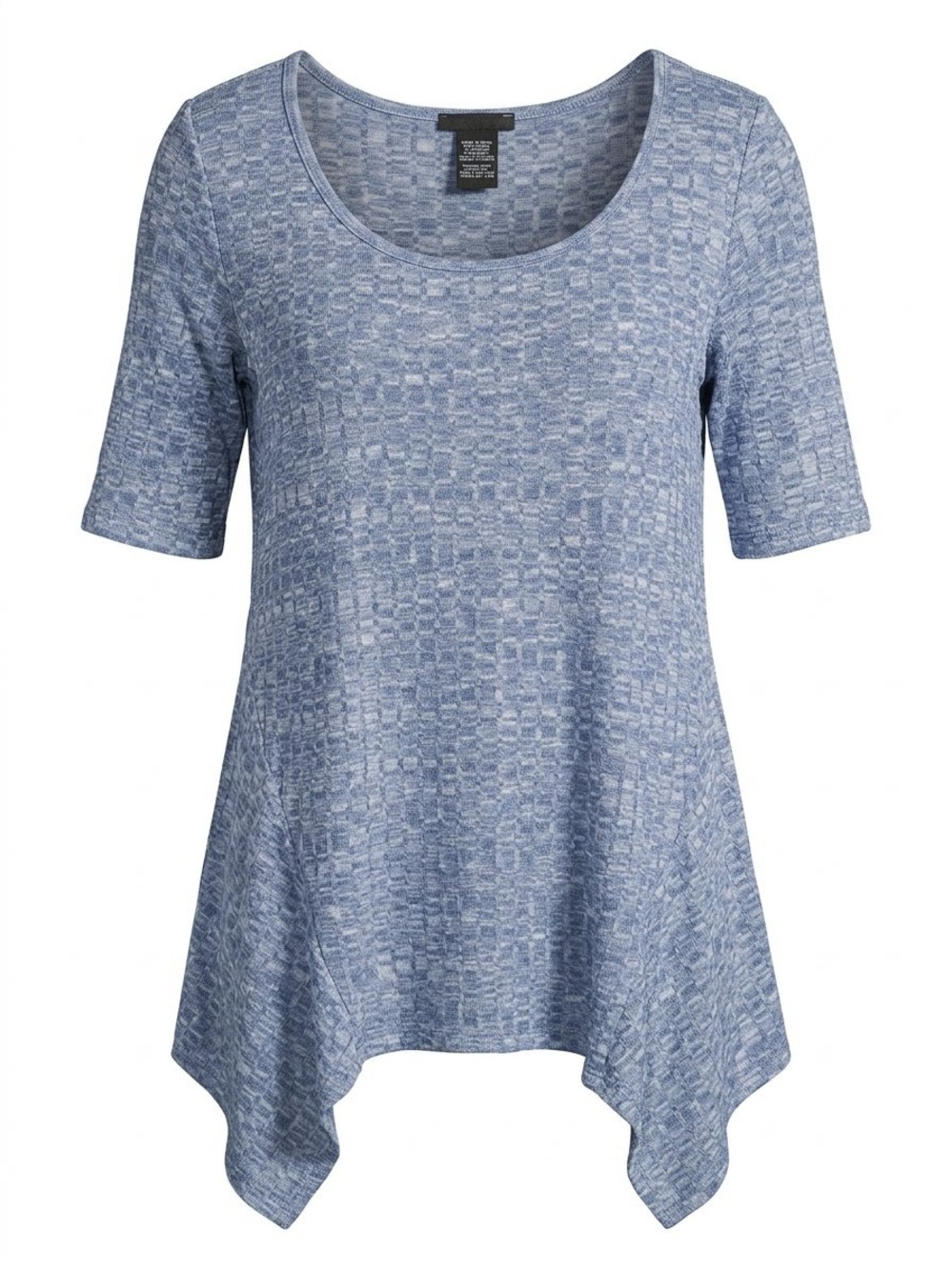 Women's Heathered Scoop Neck Tunic in Light Blue